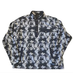 Duluth Trading Men's Fleece Black and Gray Patterned Pullover